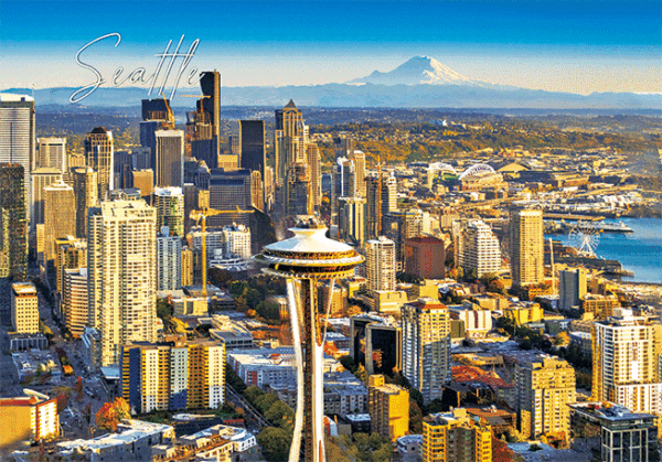 Seattle 2 Space Needle Postcard