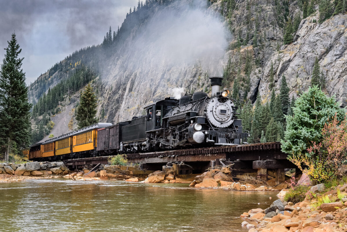 Steam Train Crossing River