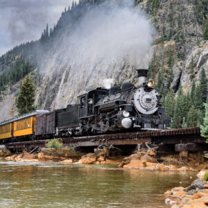 Steam Train Crossing River