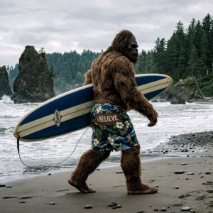 Bigfoot Surfboard Magnet