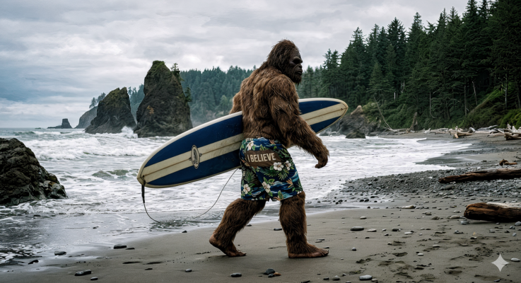 Bigfoot Surfboard Magnet