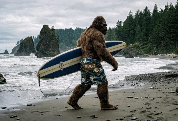 Bigfoot Surfboard Magnet