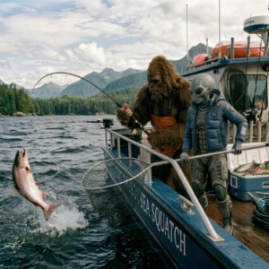 Bigfoot and Alien Salmon Fishing